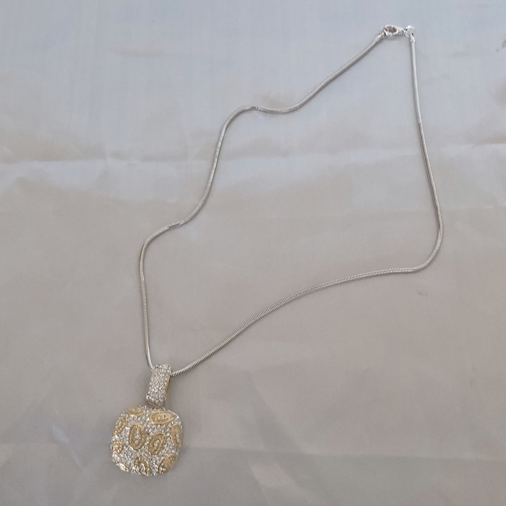 Gold and Silver Swarovski Crystal Pendant by Bobby Schandra